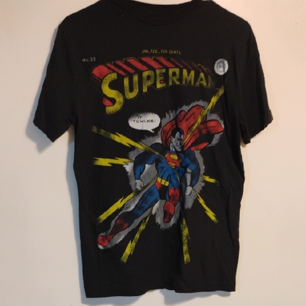 Black Short Sleeve Superman Tee Size Medium